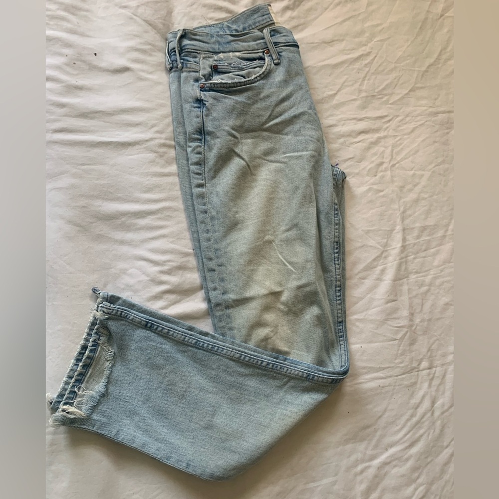 Mothers the flirt fray I confess  Women's Light Blue Jeans